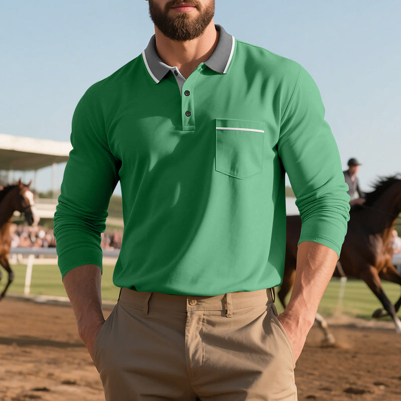 Men's long-sleeved polo shirt β elegance, comfort, and modern style