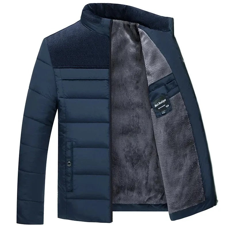 Men's winter jacket with warm fleece lining: classic and elegant