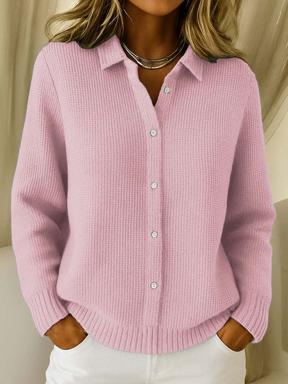 Elegant women's knitted blouse with buttons – Soft, stylish, and versatile