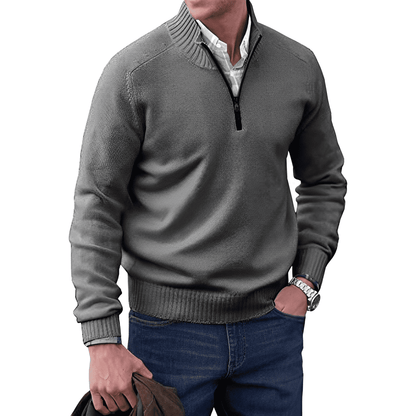 Elegant Cashmere Sweater With Zipper