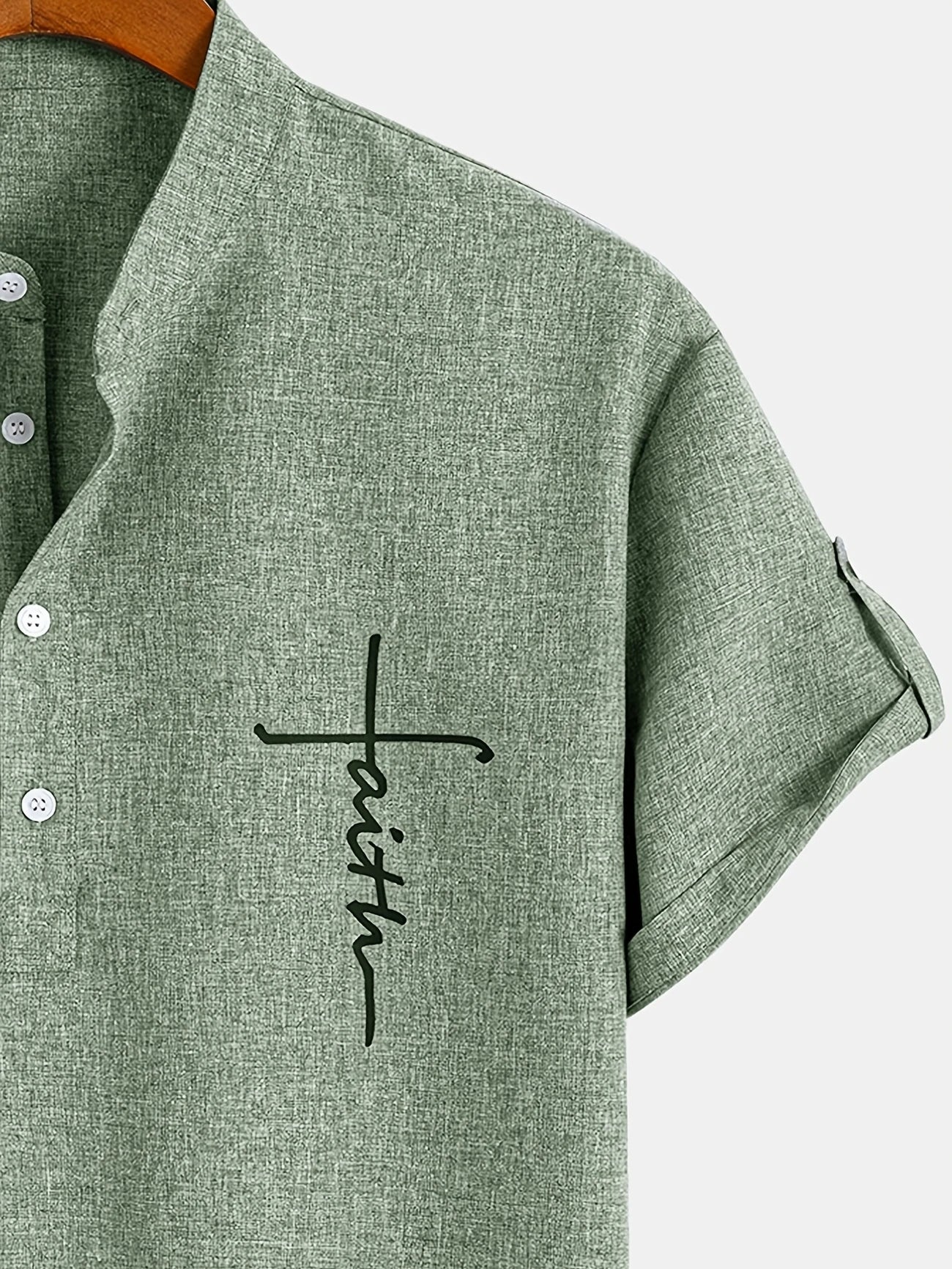 Findenal™ | Stylish short-sleeve shirt with a stand-up collar