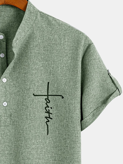 Findenal™ | Stylish short-sleeve shirt with a stand-up collar