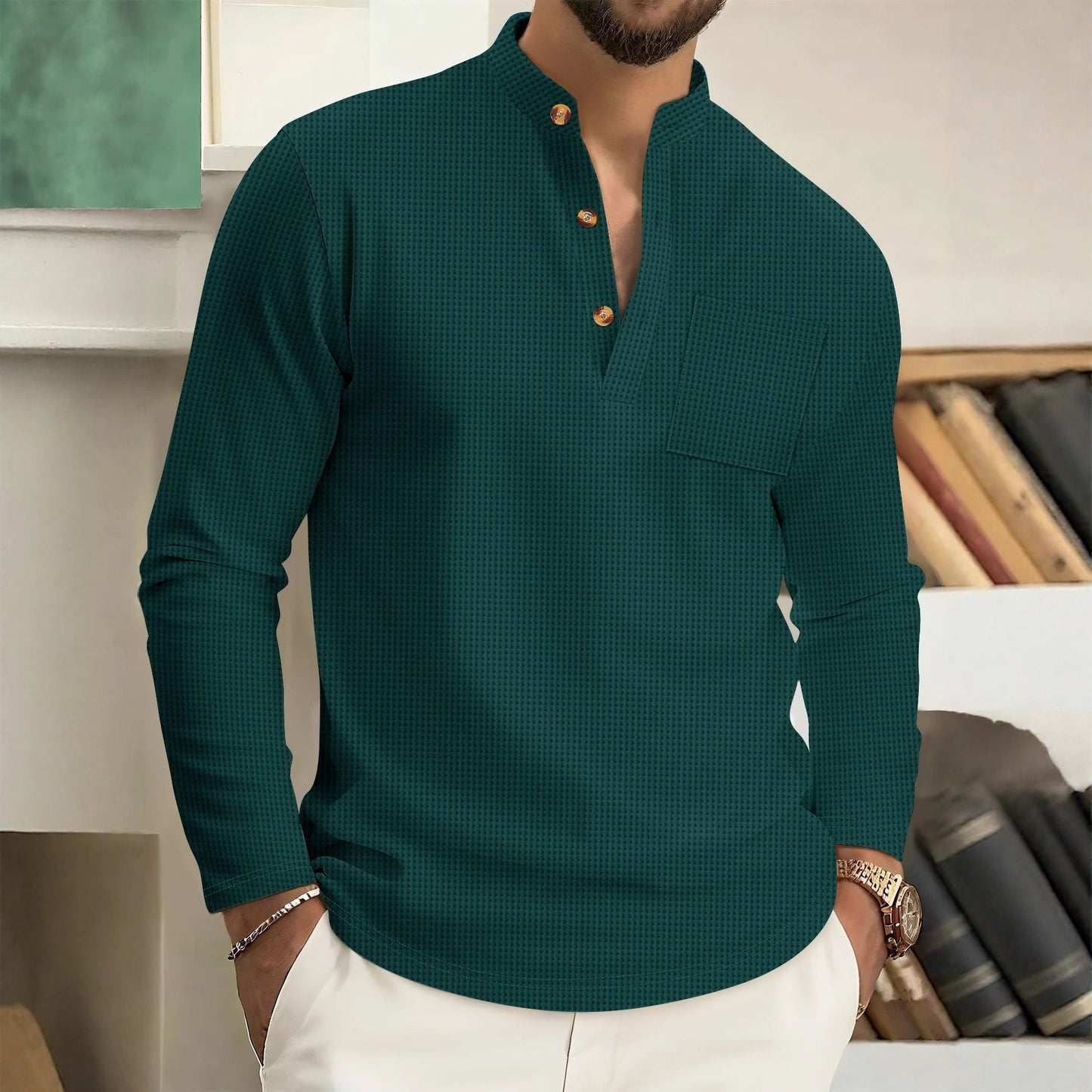 Men’s textured cotton shirt – effortless elegance and everyday comfort
