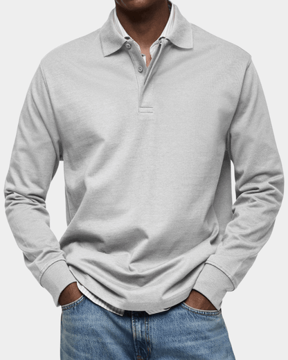 Comfortable long-sleeve spring polo shirt