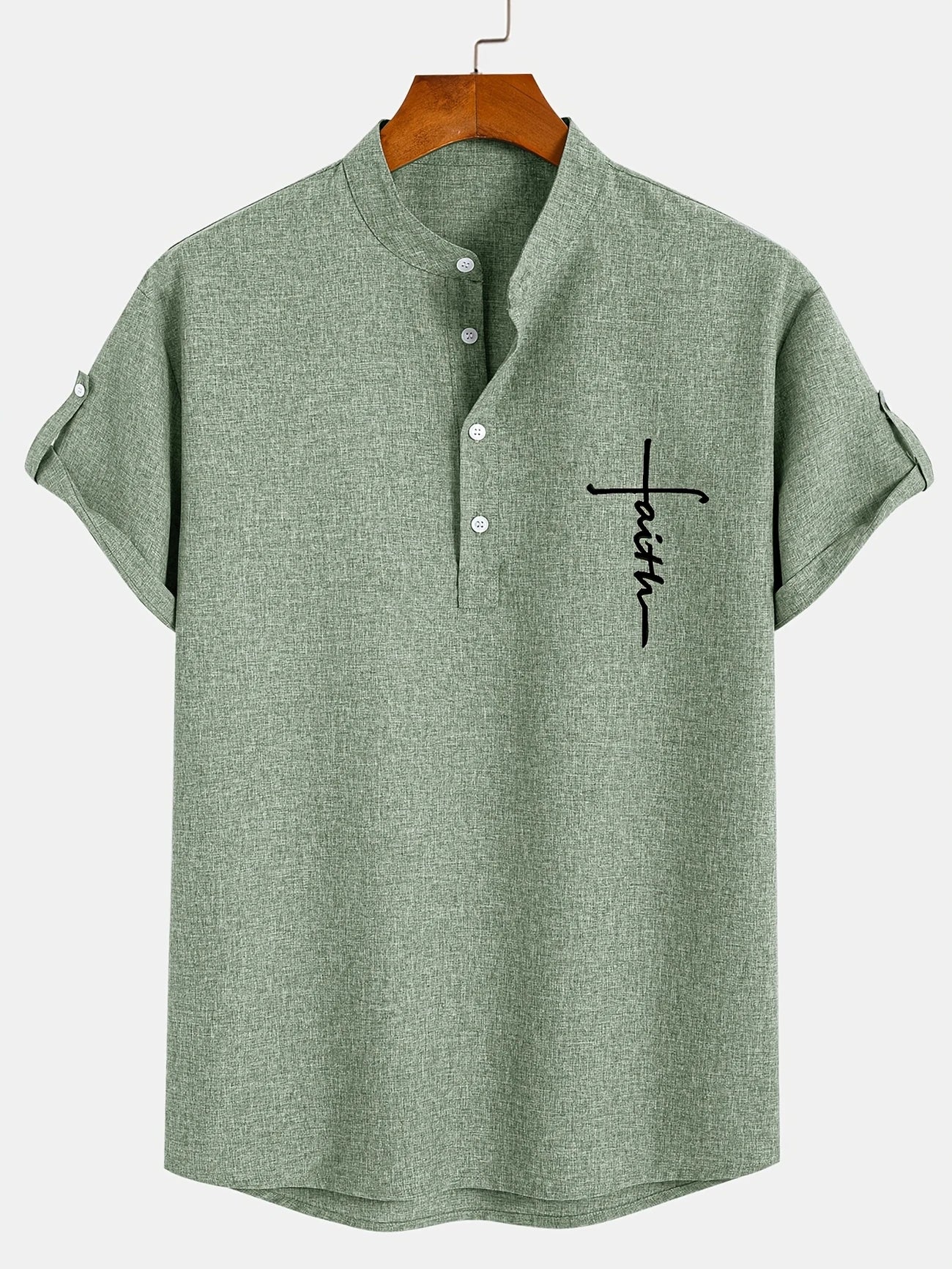 Findenal™ | Stylish short-sleeve shirt with a stand-up collar