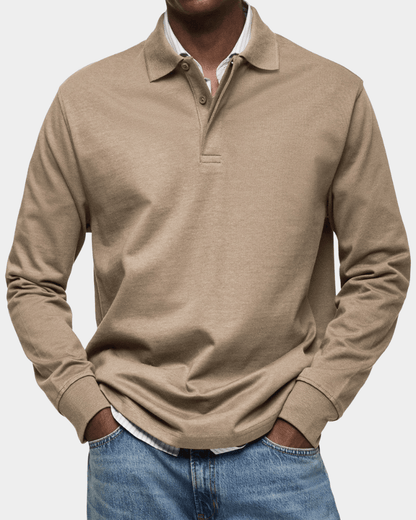 Comfortable long-sleeve spring polo shirt