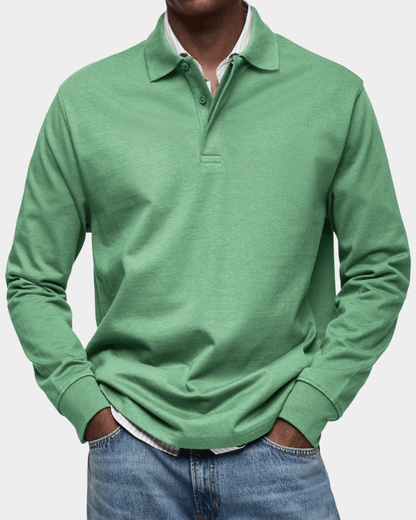 Comfortable long-sleeve spring polo shirt