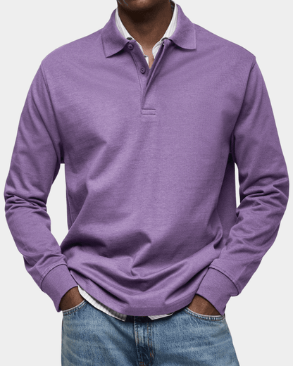 Comfortable long-sleeve spring polo shirt