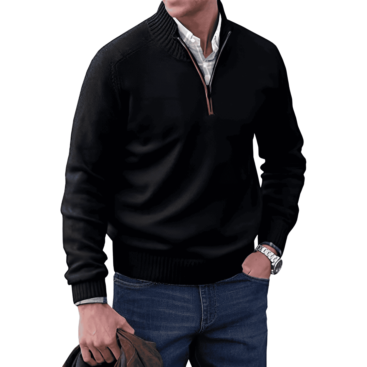 Elegant Cashmere Sweater With Zipper