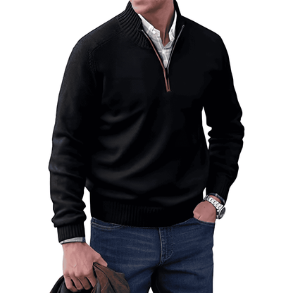 Elegant Cashmere Sweater With Zipper