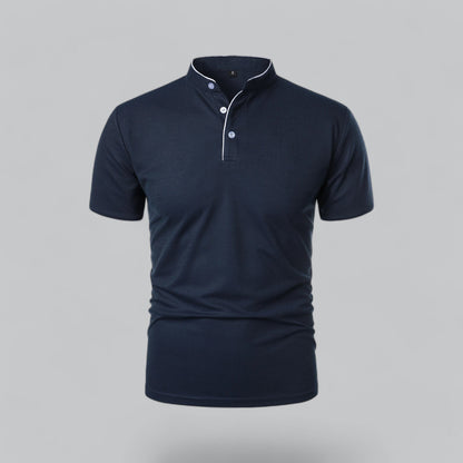 Arthur | Collarless Polo Shirt