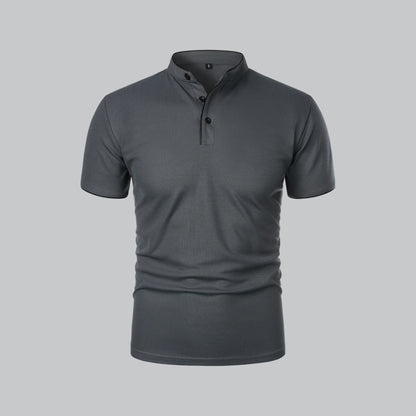 Arthur | Collarless Polo Shirt