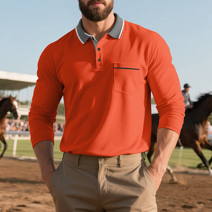 Men's long-sleeved polo shirt – elegance, comfort, and modern style