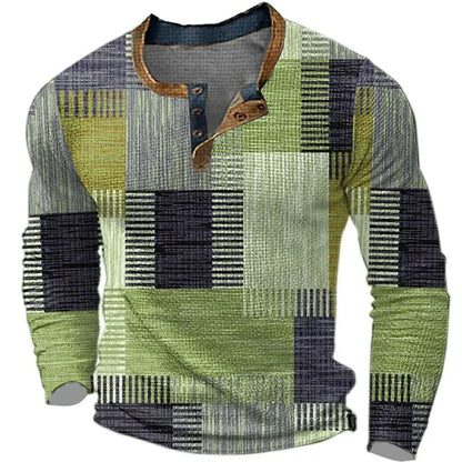 Colorful men's long-sleeve shirt