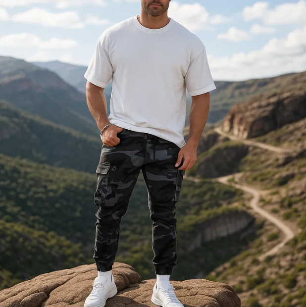 Sturdy, multi-pocket utility pants for men