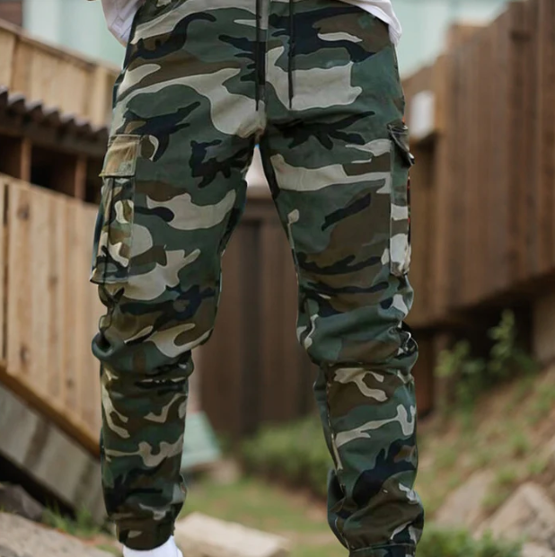 Sturdy, multi-pocket utility pants for men