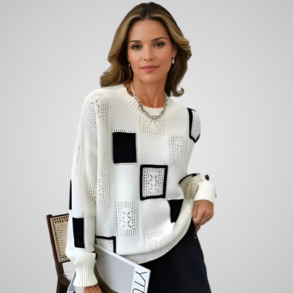 Modern knit sweater with geometric pattern – style meets comfort