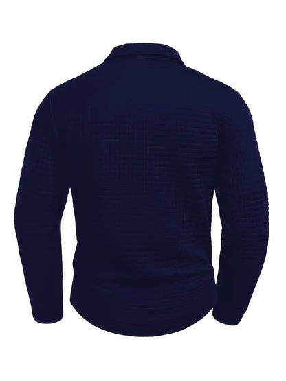 NordicWeave™ Men's Long Sleeve Polo Shirt – Warm, Stylish & Comfortable