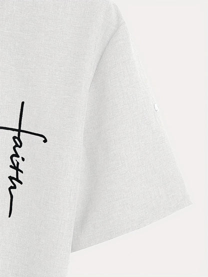 Findenal™ | Stylish short-sleeve shirt with a stand-up collar