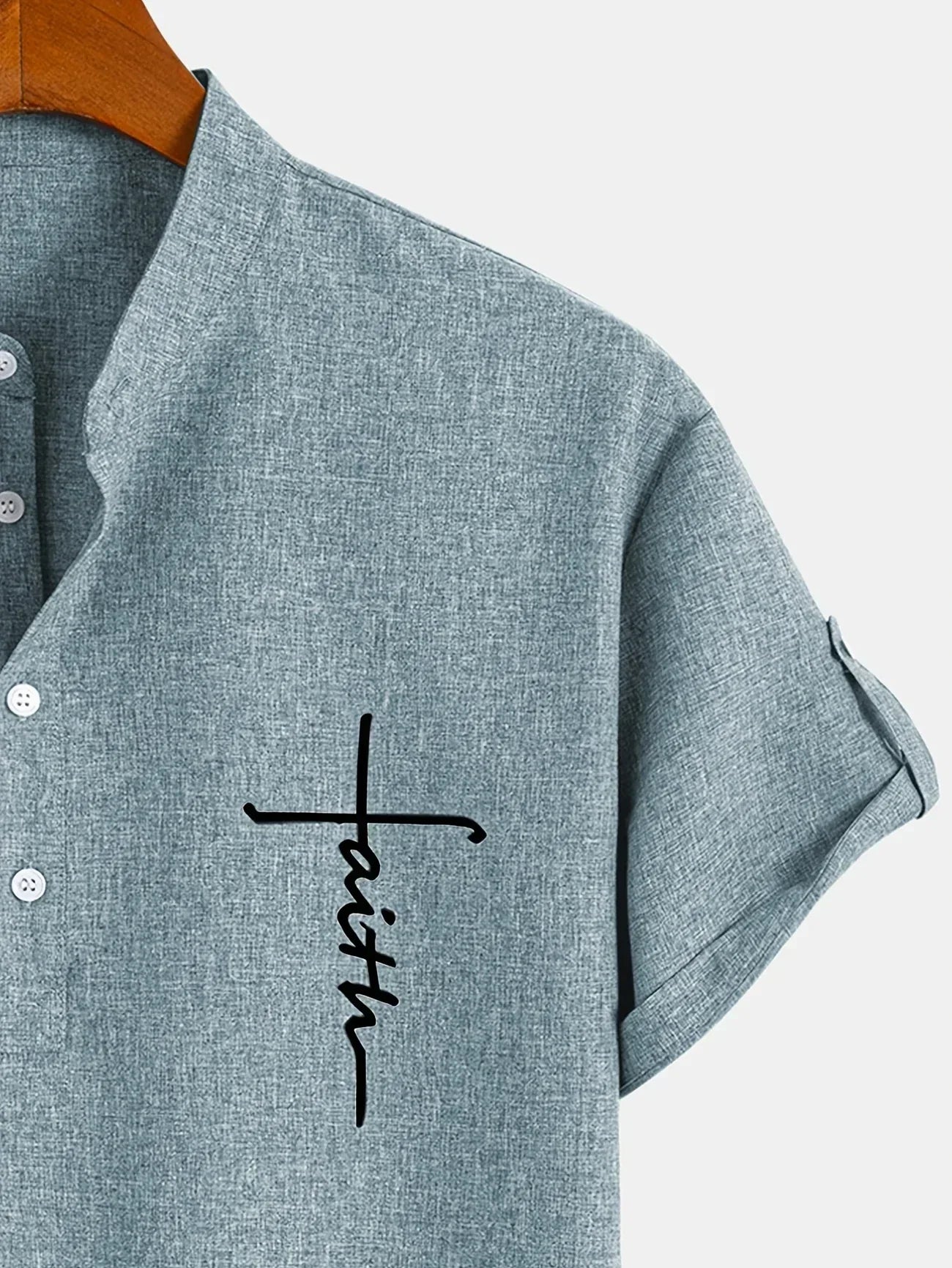 Findenal™ | Stylish short-sleeve shirt with a stand-up collar