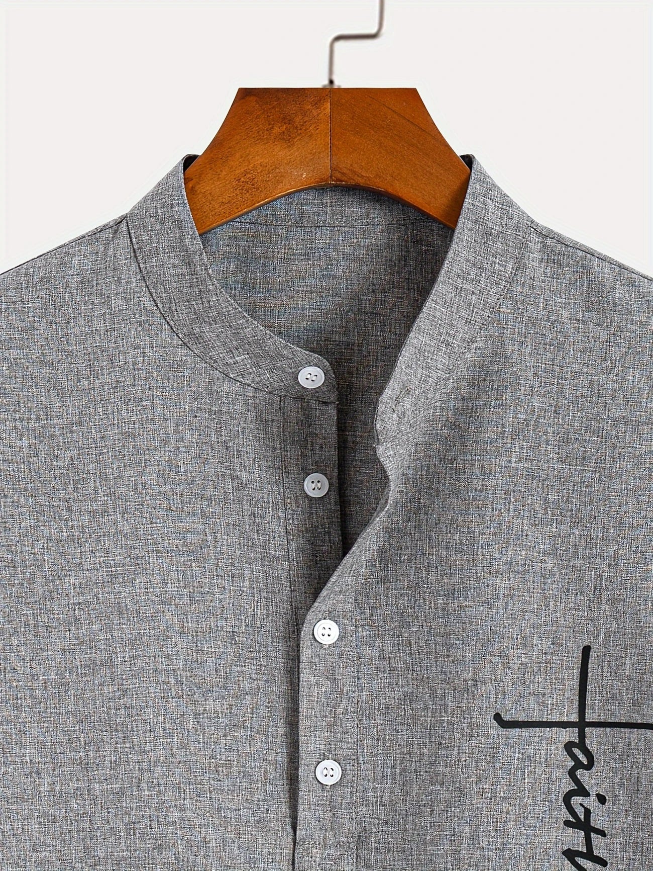 Findenal™ | Stylish short-sleeve shirt with a stand-up collar