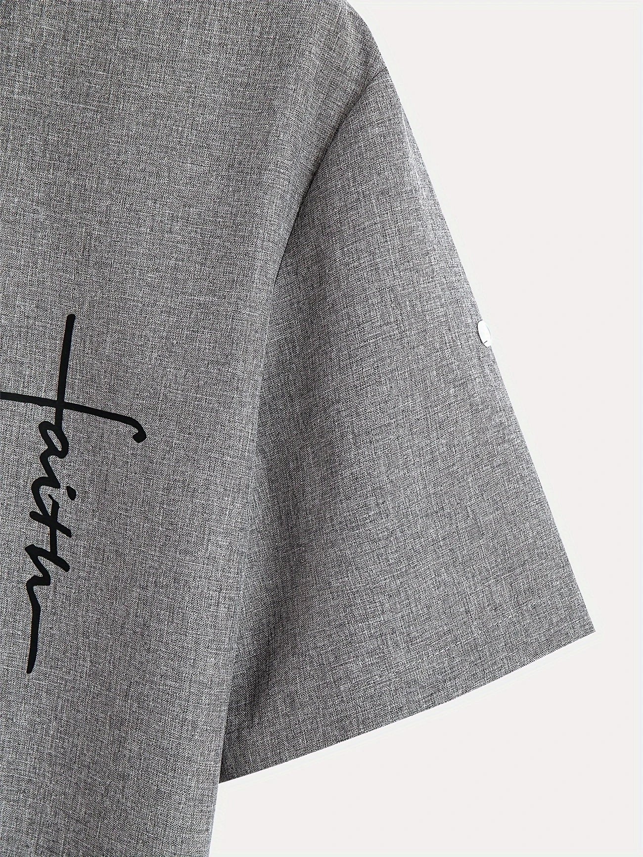 Findenal™ | Stylish short-sleeve shirt with a stand-up collar