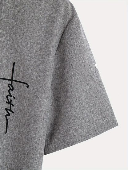 Findenal™ | Stylish short-sleeve shirt with a stand-up collar