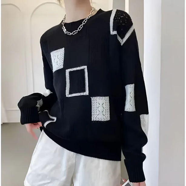 Modern knit sweater with geometric pattern – style meets comfort