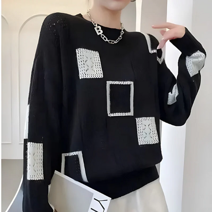 Modern knit sweater with geometric pattern – style meets comfort