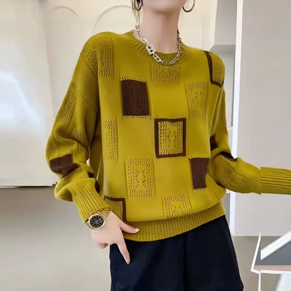 Modern knit sweater with geometric pattern – style meets comfort