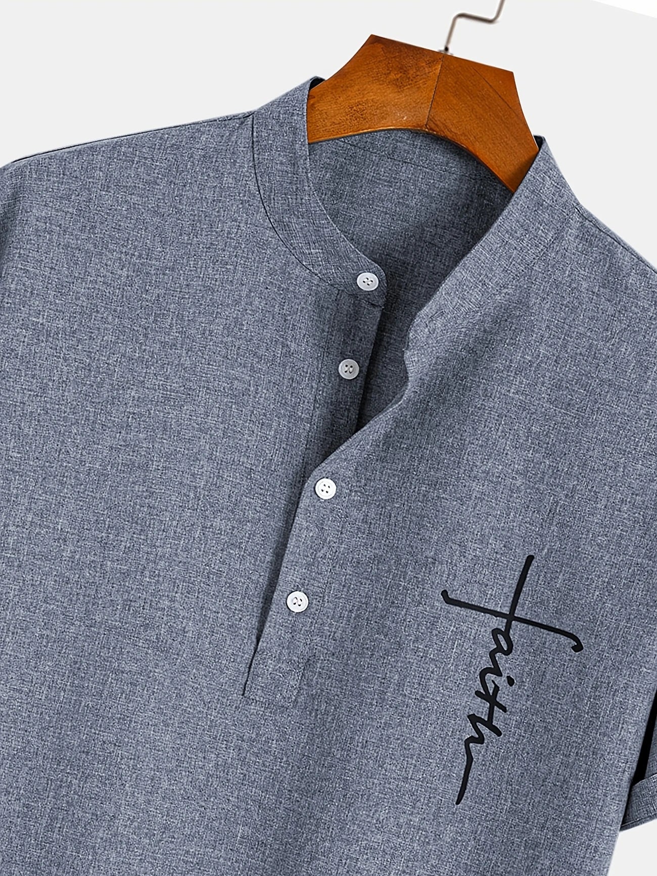 Findenal™ | Stylish short-sleeve shirt with a stand-up collar