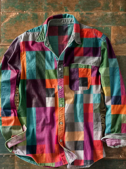 Findenal™ | Premium Patchwork Shirt – Unique Style and Comfortable Fit