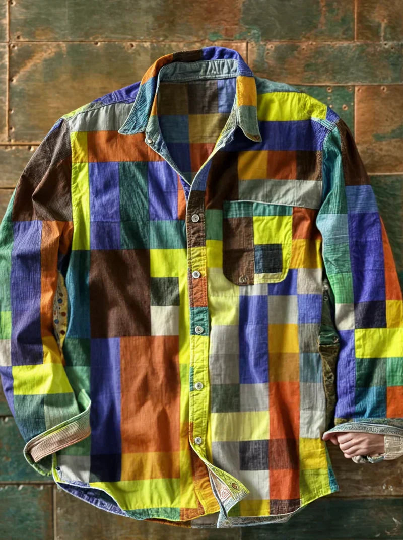 Findenal™ | Premium Patchwork Shirt – Unique Style and Comfortable Fit