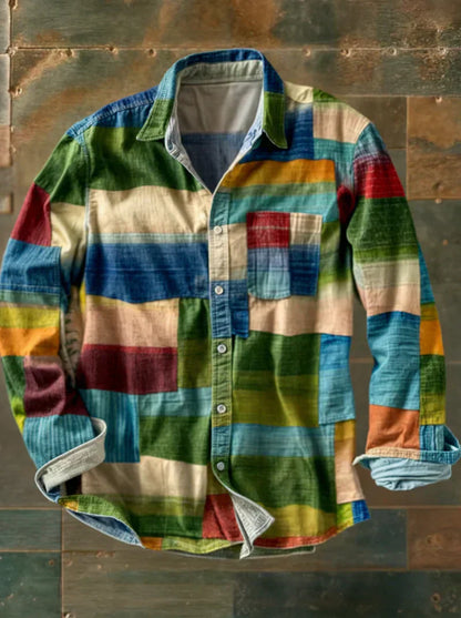 Findenal™ | Premium Patchwork Shirt – Unique Style and Comfortable Fit