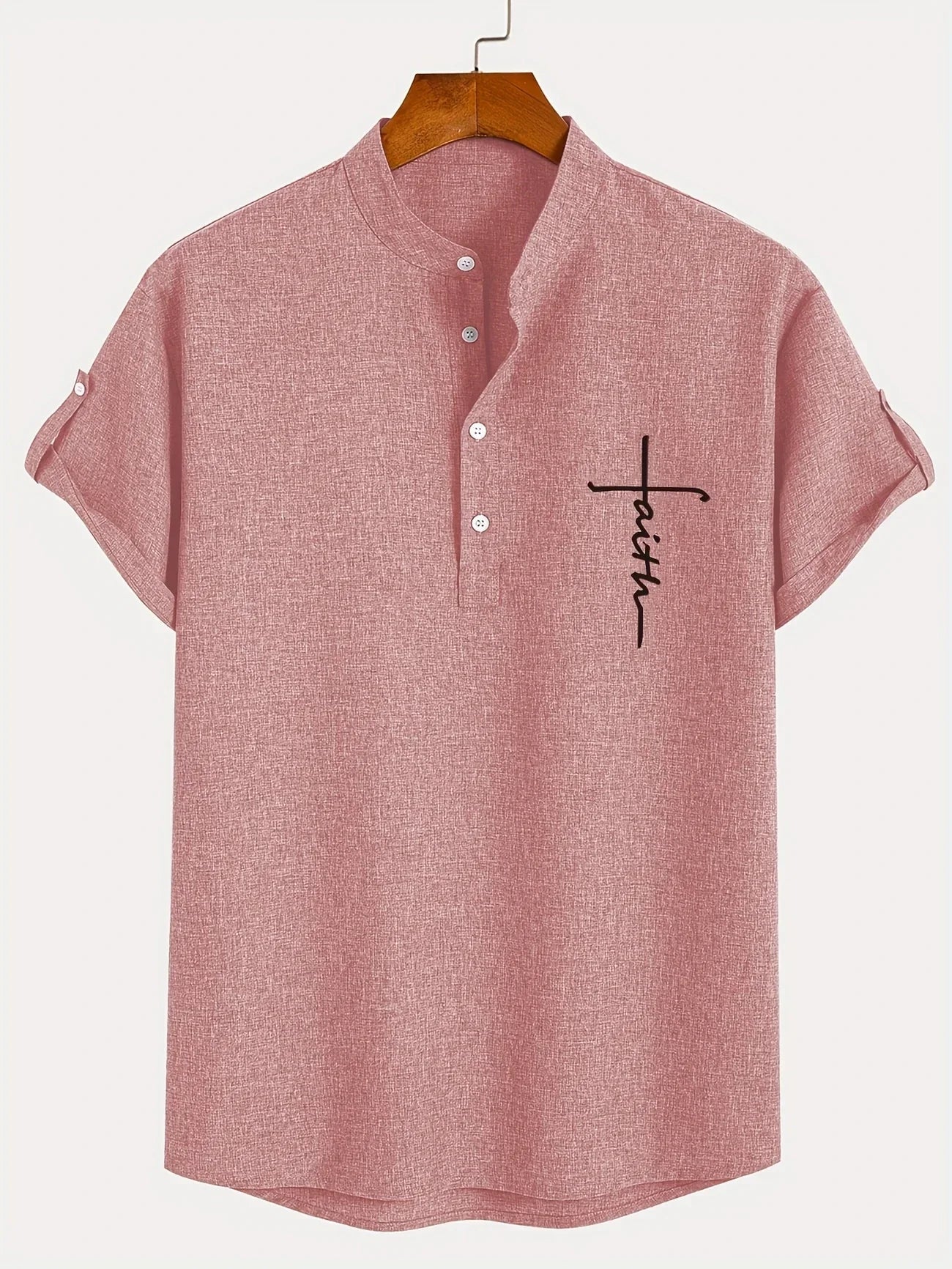 Findenal™ | Stylish short-sleeve shirt with a stand-up collar
