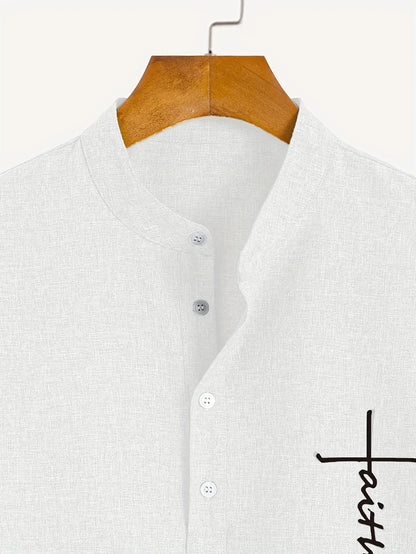 Findenal™ | Stylish short-sleeve shirt with a stand-up collar