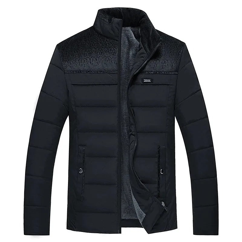 Men's winter jacket with warm fleece lining: classic and elegant