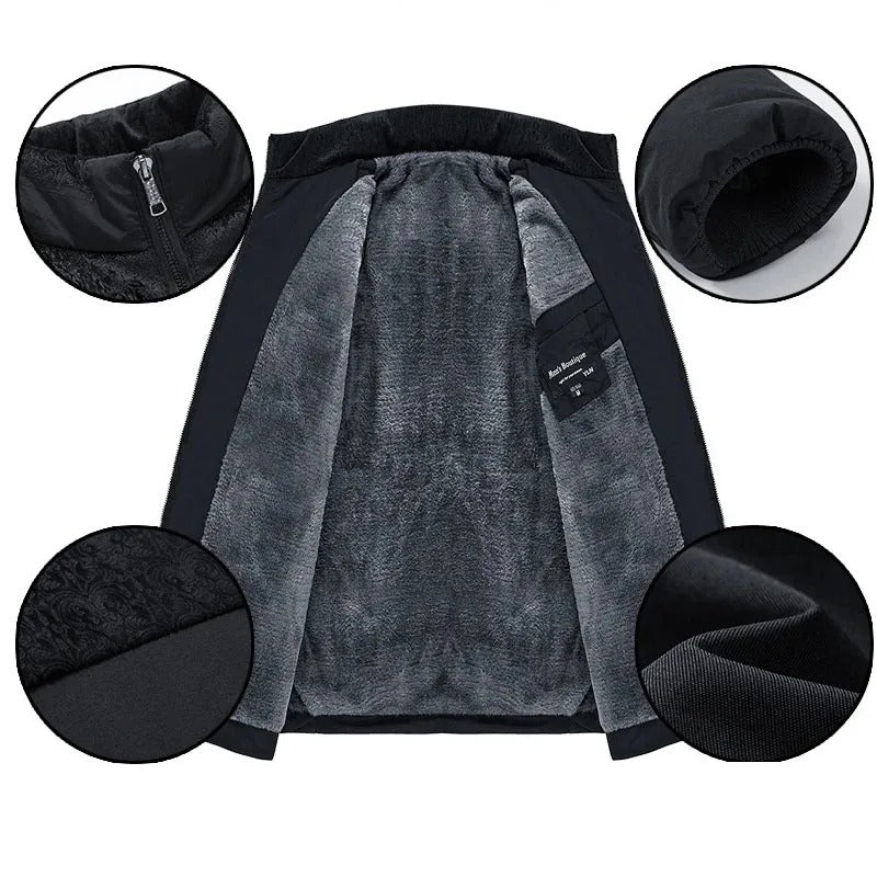 Men's winter jacket with warm fleece lining: classic and elegant